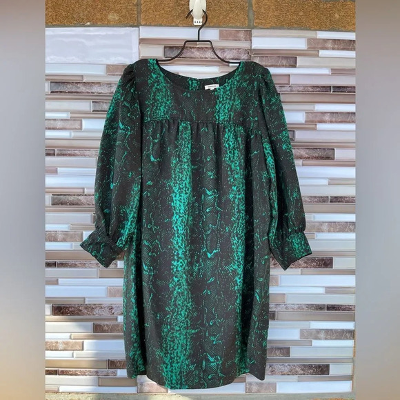 Manoush emerald snake skin print silk dress size 40/8 - Picture 1 of 12
